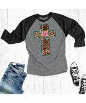 Turq. Outline Cross Raglan